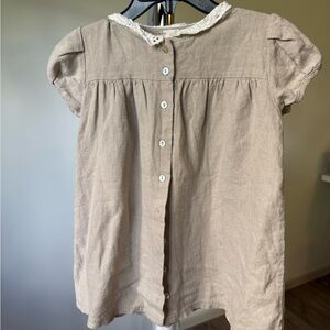 Button-Up Beige Baby Dress